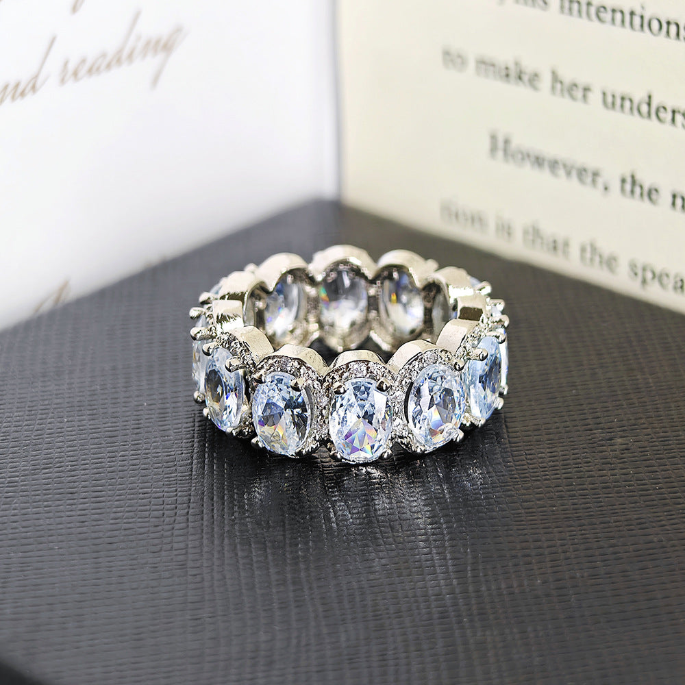 Ring With Ultrasparkling Oval Zircon Inlay