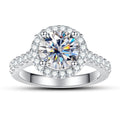 1 Karat Round Bag Color Moissanite Women's Ring