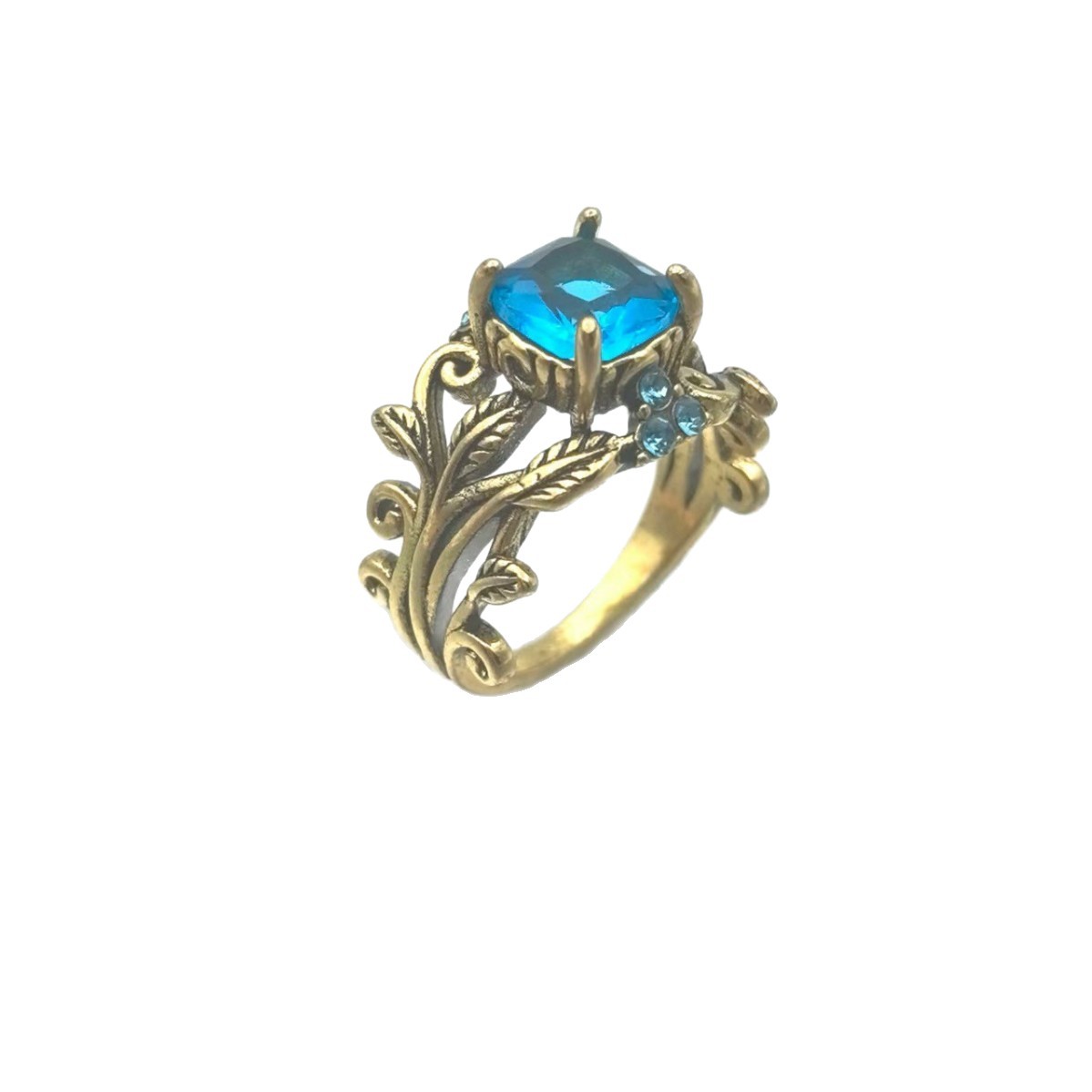 Retro Vine Branch And Floral Ring