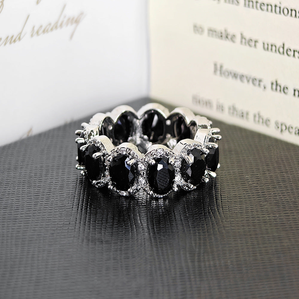 Ring With Ultrasparkling Oval Zircon Inlay