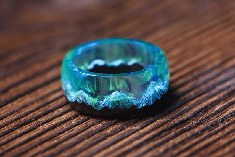 Resin And Wood Creative Ornament Dried Flower Epoxy Ring