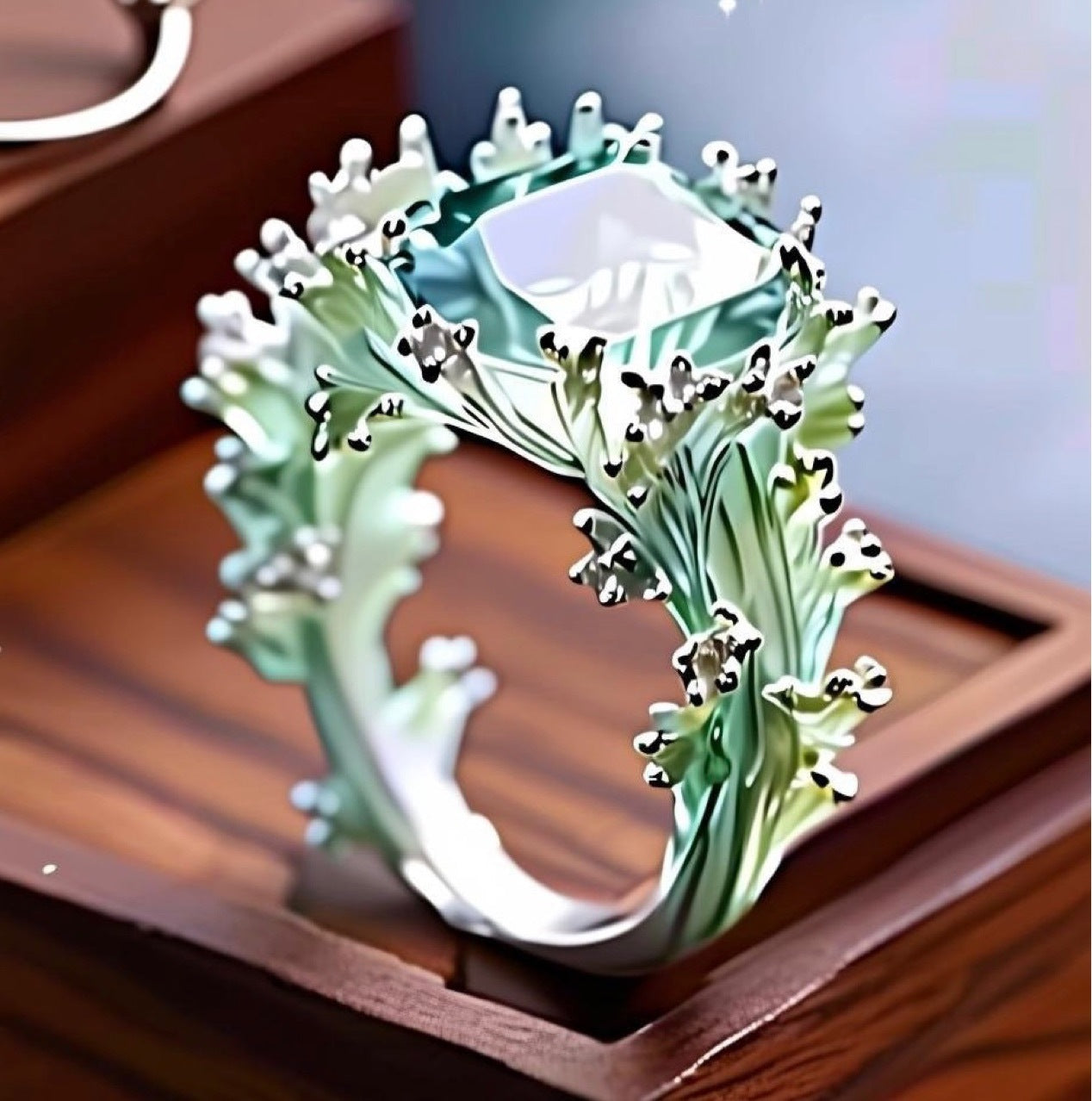 New Creative Ocean Coral Irregular Enamel Ring