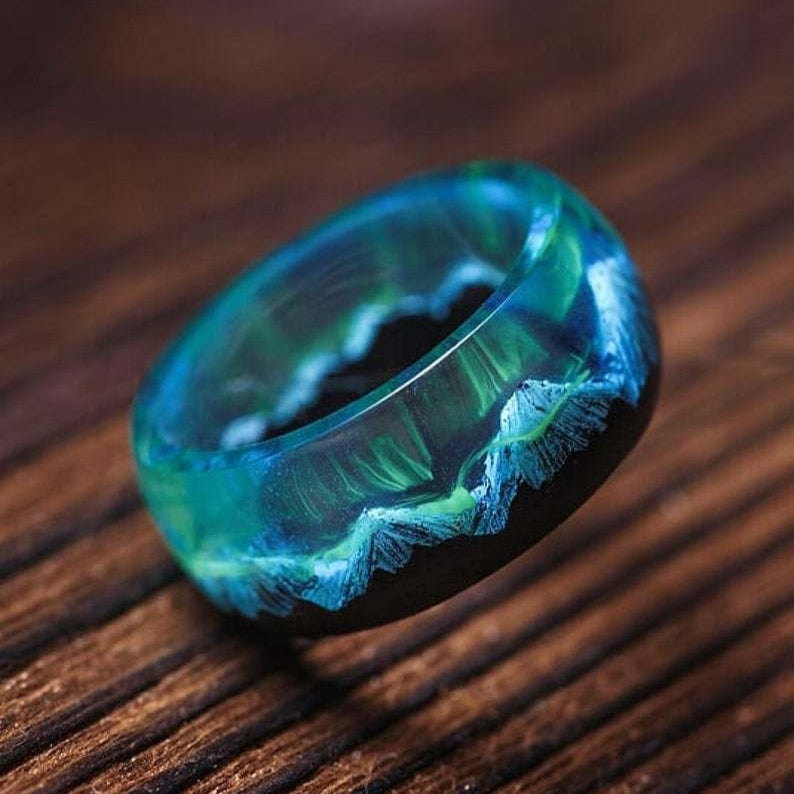 Resin And Wood Creative Ornament Dried Flower Epoxy Ring