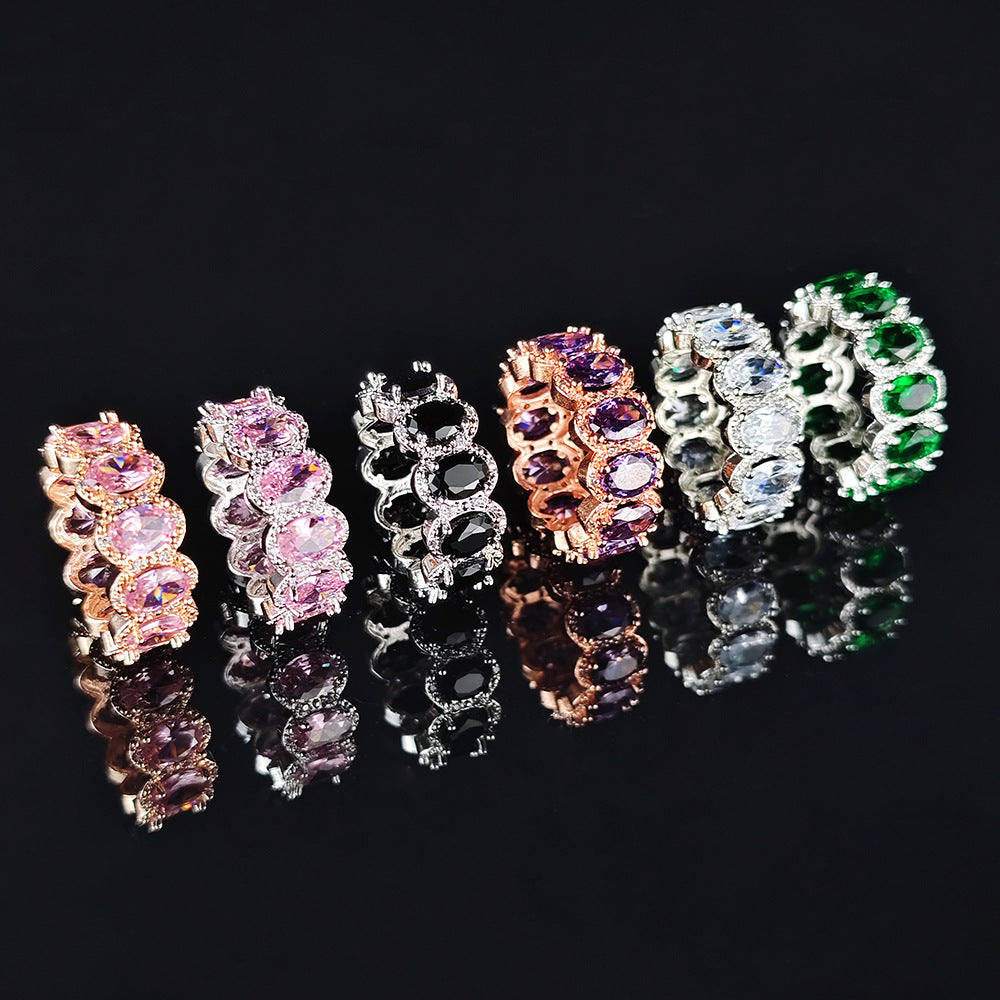 Ring With Ultrasparkling Oval Zircon Inlay