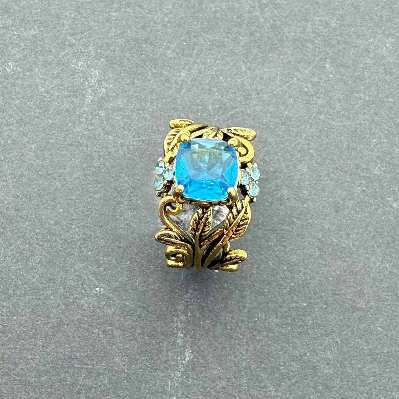 Retro Vine Branch And Floral Ring