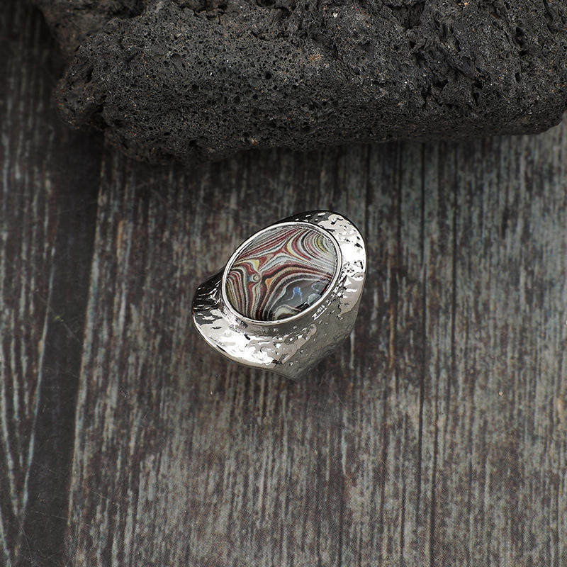 Bohemian Vintage Ring Inlaid With Agate