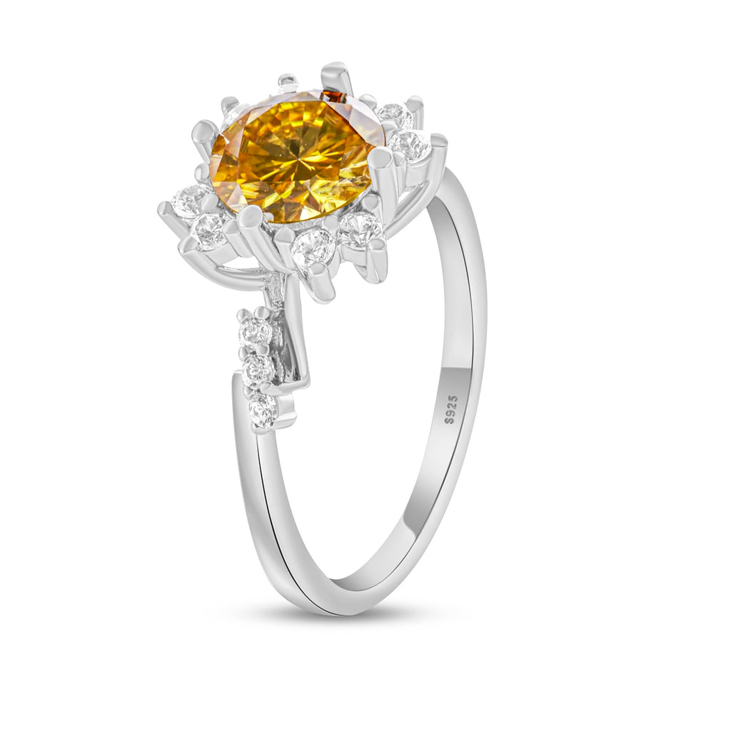 925 Sterling Silver Ring Moissanite 2 Karat Female Ring Shank