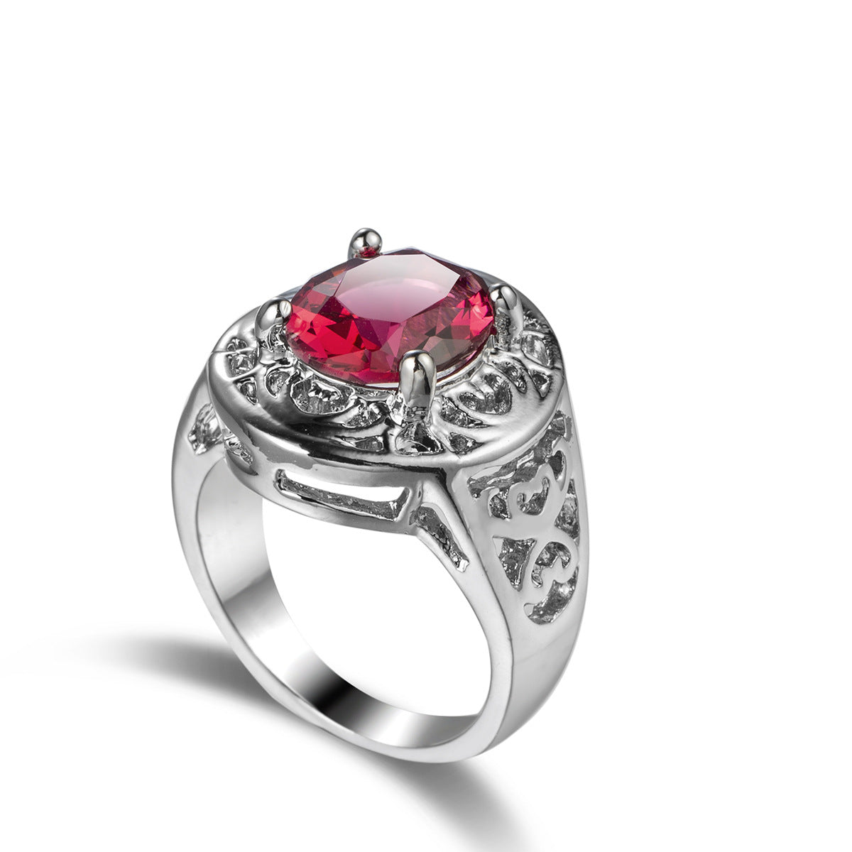 Temperament And Fully-jewelled Copper Inlaid Zircon Ring Women
