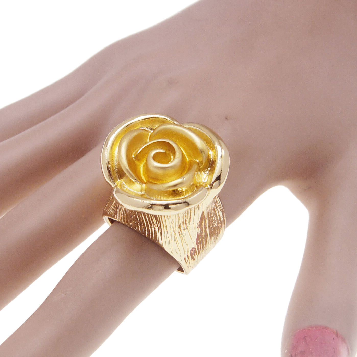 European And American Style Ring Simple Electroplating Real Gold