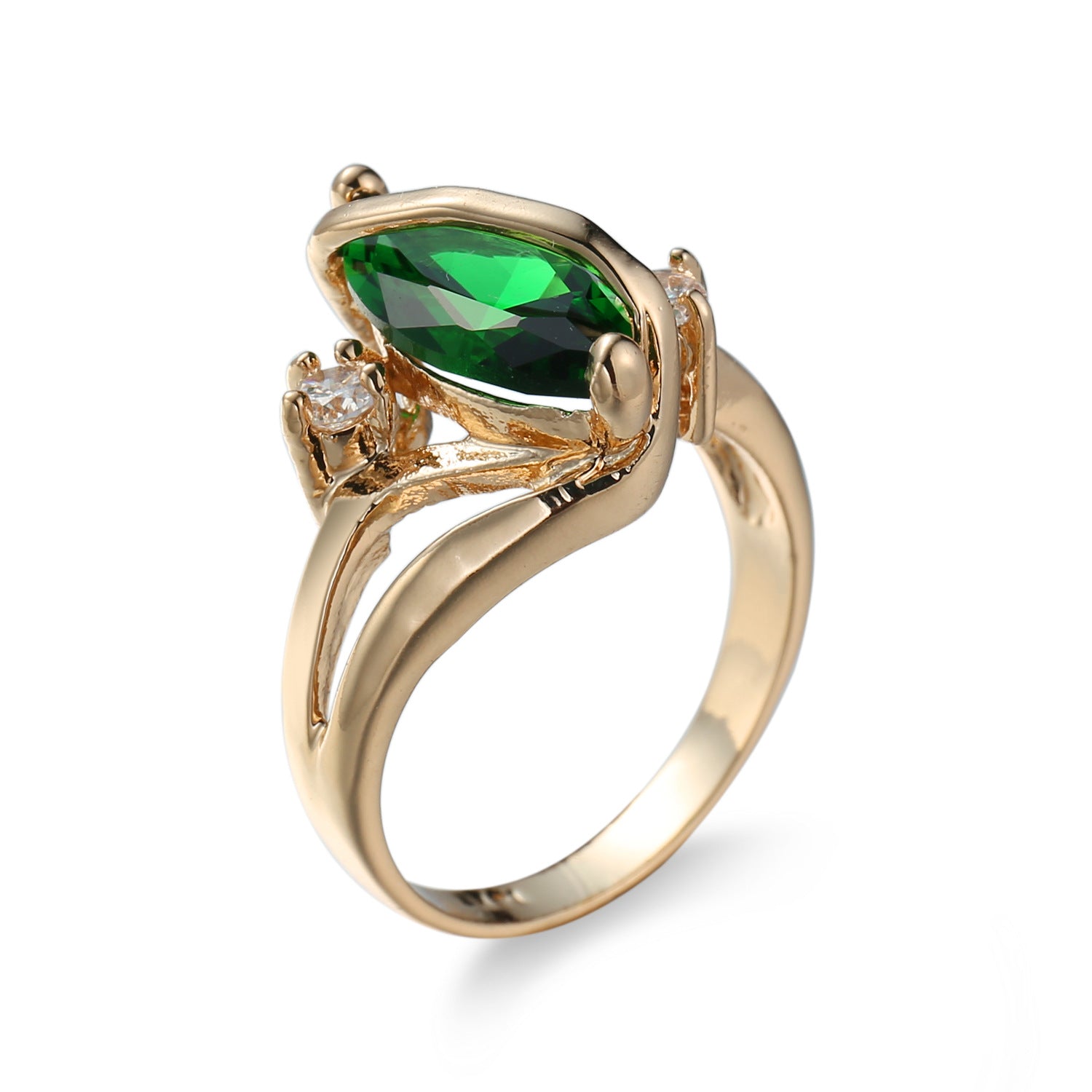 Temperament And Fully-jewelled Copper Inlaid Zircon Ring Women