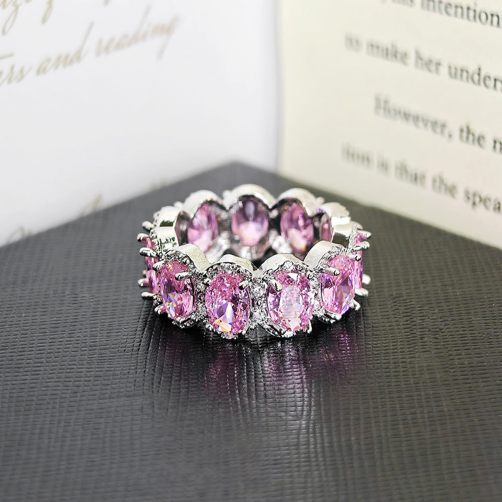 Ring With Ultrasparkling Oval Zircon Inlay