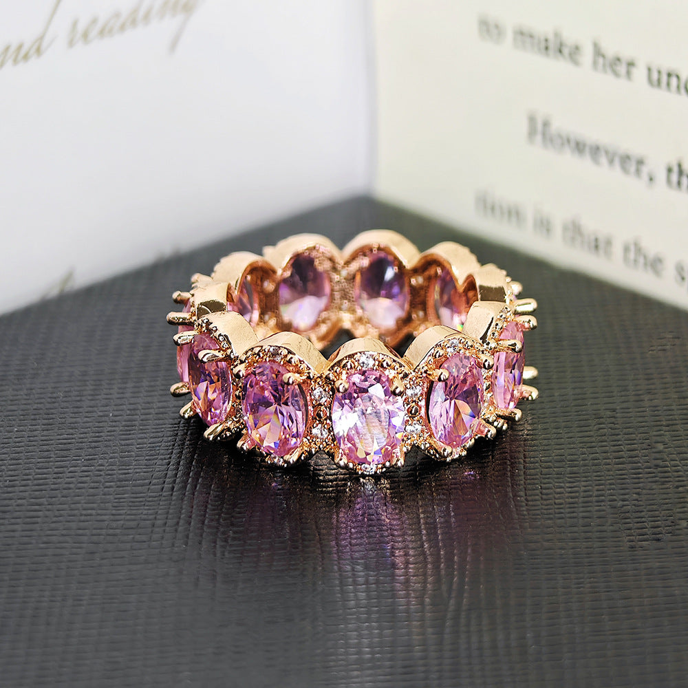 Ring With Ultrasparkling Oval Zircon Inlay