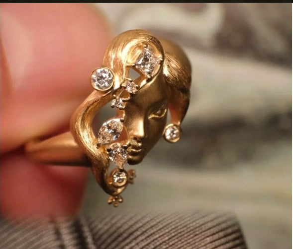 Personality Antique Portrait Creative Ring