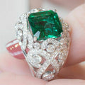 High-End French-Style Emerald Ring With A Luxurious Touch