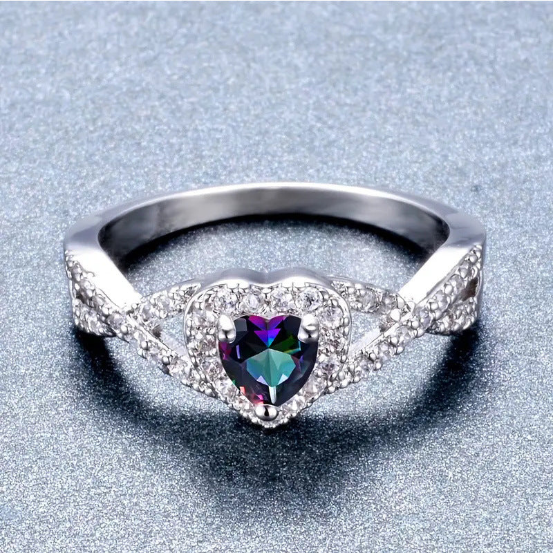 Womens Creative Heart-Shaped Ring