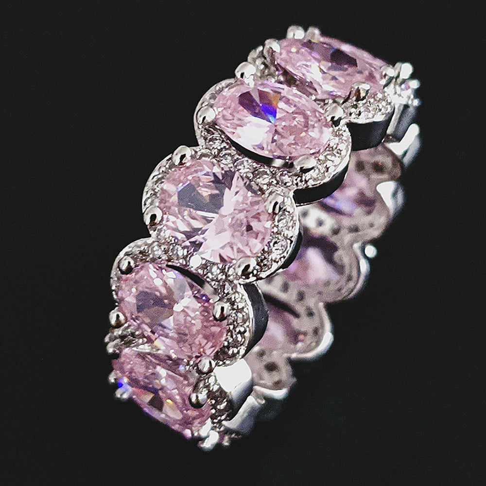 Ring With Ultrasparkling Oval Zircon Inlay