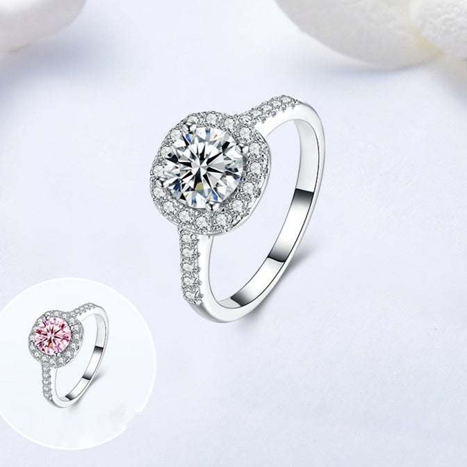 925 Sterling Silver 1-Carat Moissanite Cube Sugar Ring