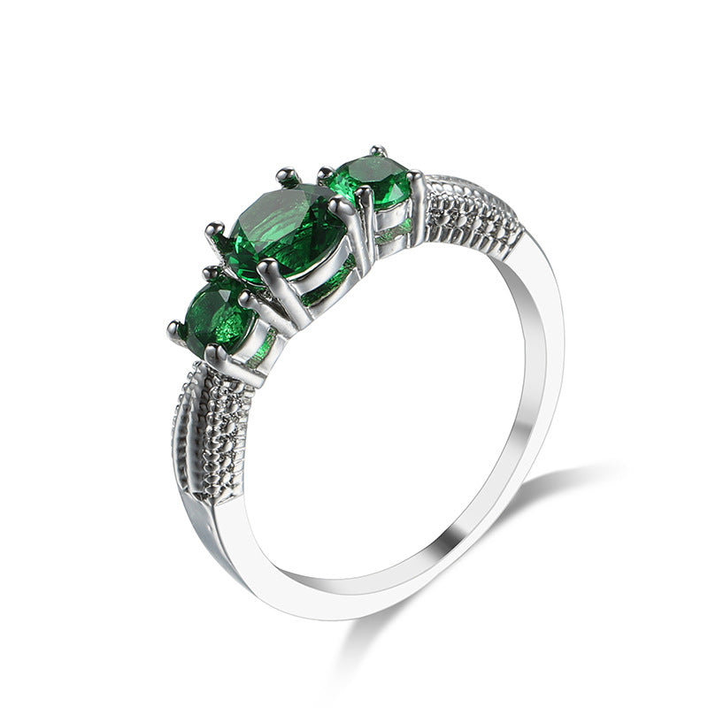 Temperament And Fully-jewelled Copper Inlaid Zircon Ring Women