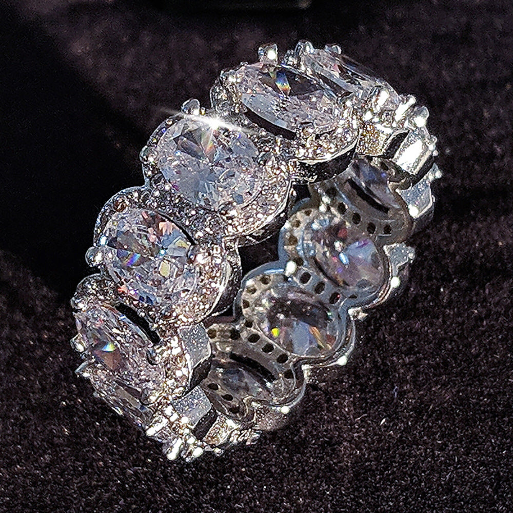 Ring With Ultrasparkling Oval Zircon Inlay