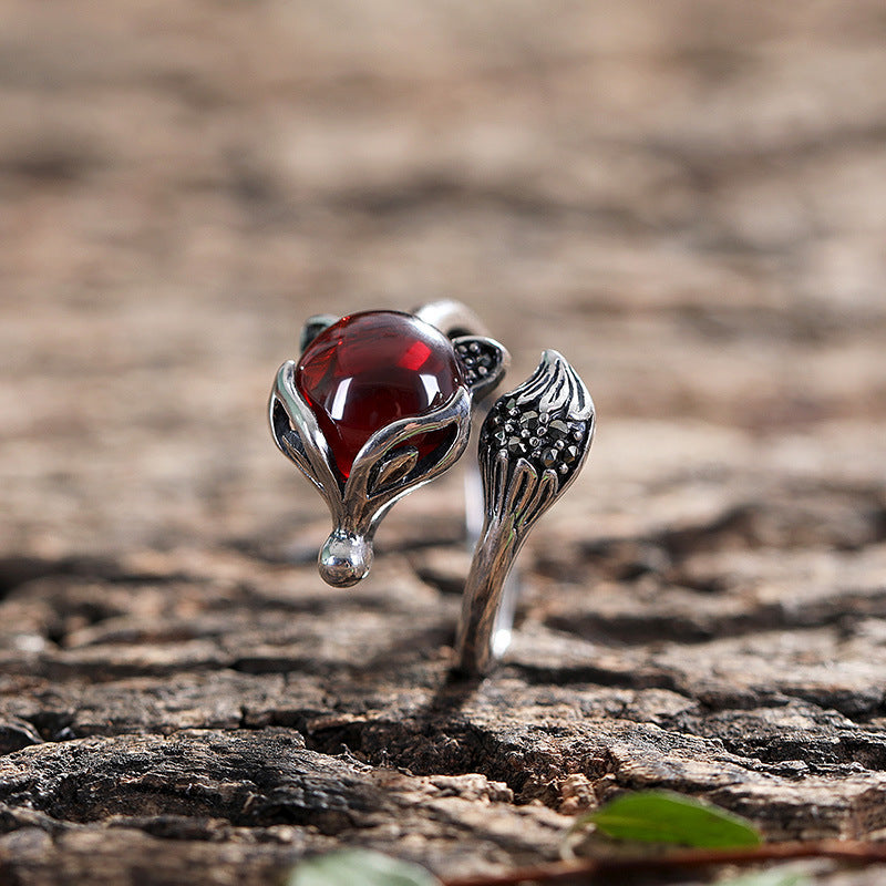 Retro Fox Open Women's Ring Personalized Design