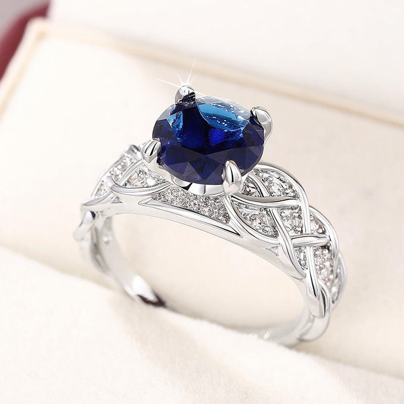 Sapphire Jewelry With A Twisted Line Design