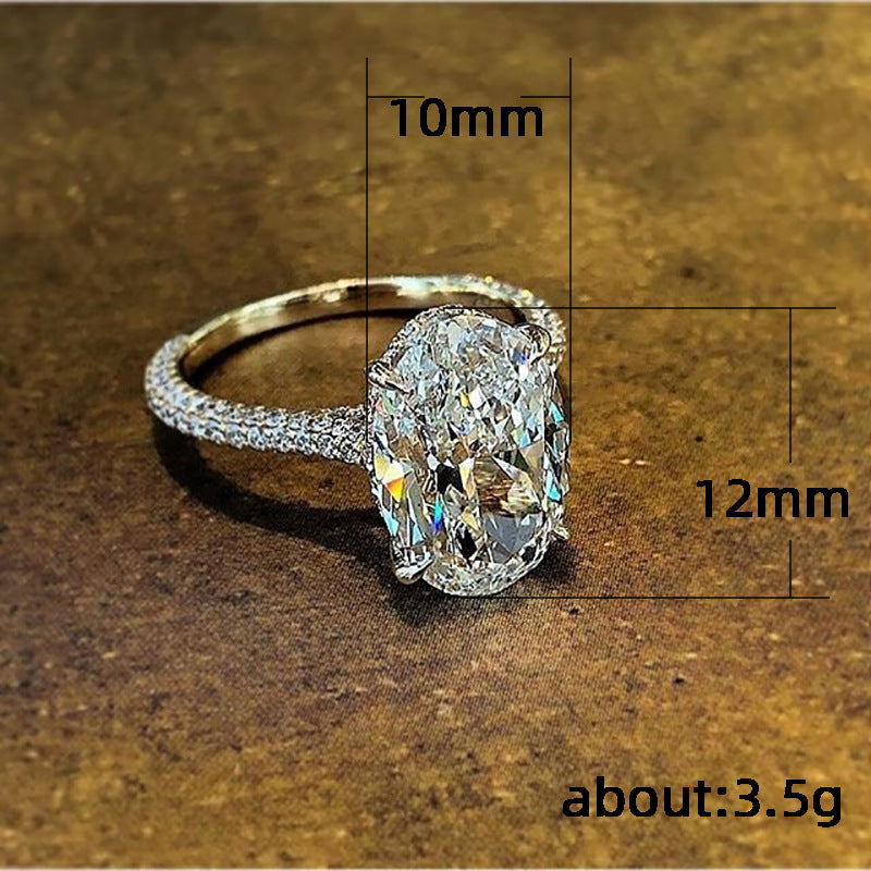 Stylish Extra-large Zircon Ring With A Sophisticated Design
