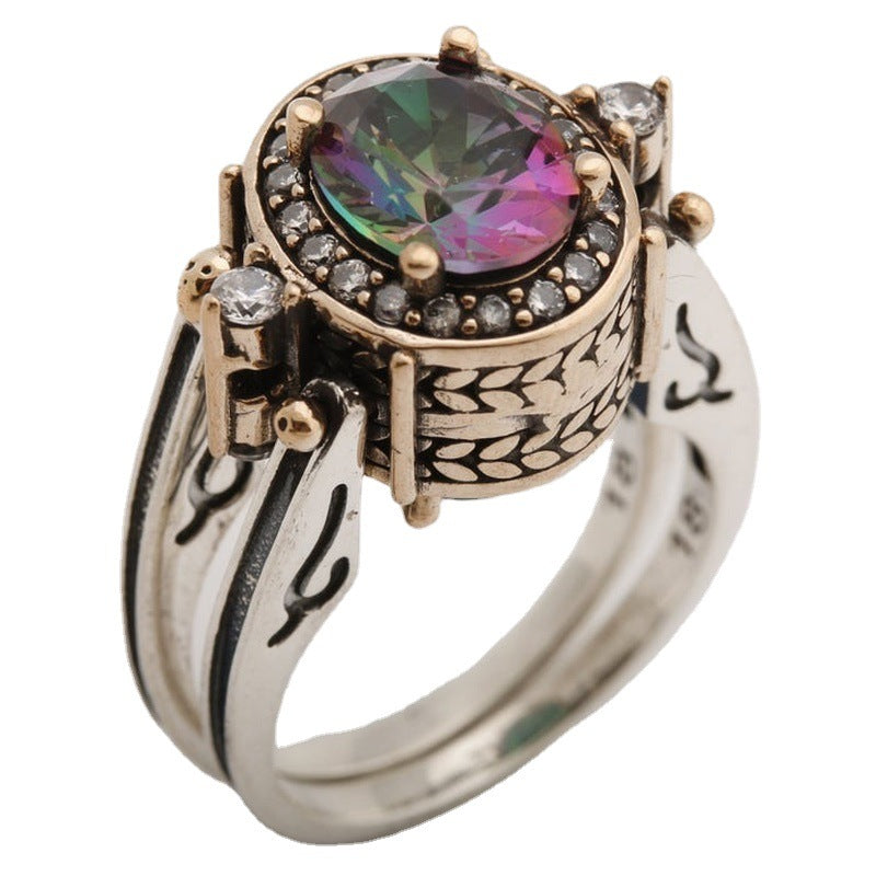 925 Silver Bi-color Ring Exquisite Fashion