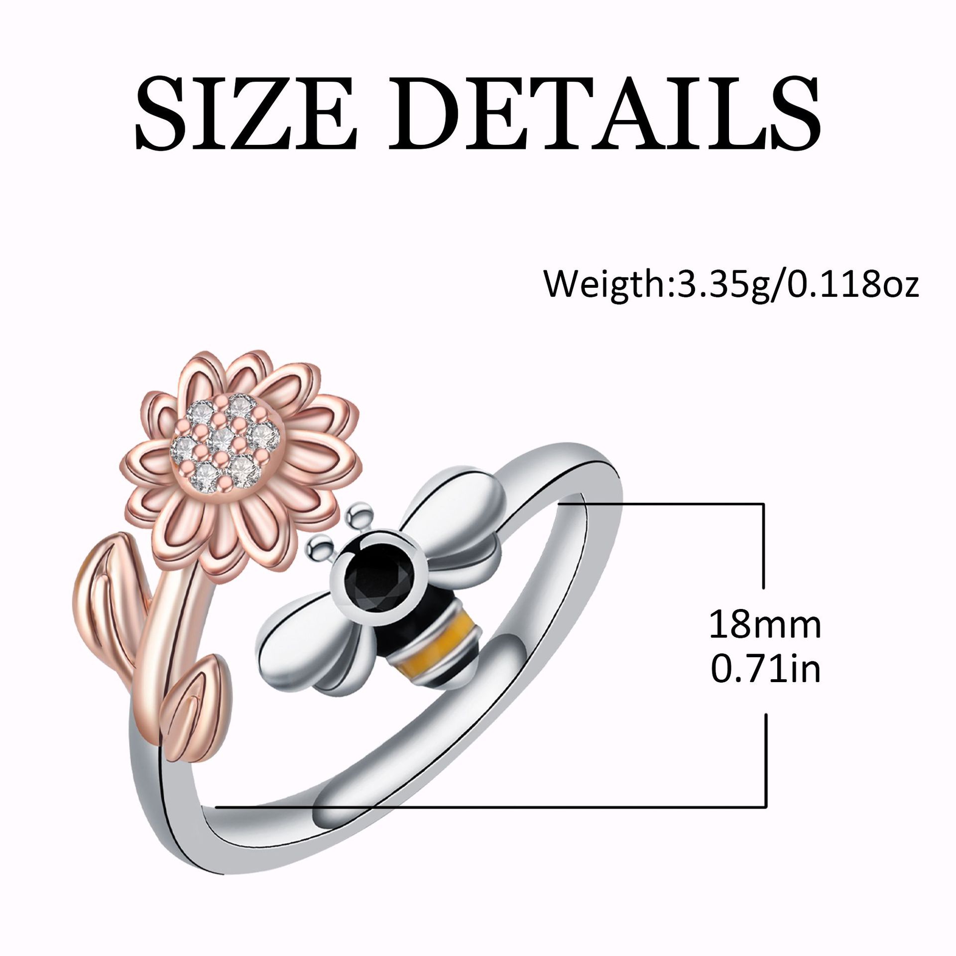 Adjustable Ring Unique SUNFLOWER Female Accessories