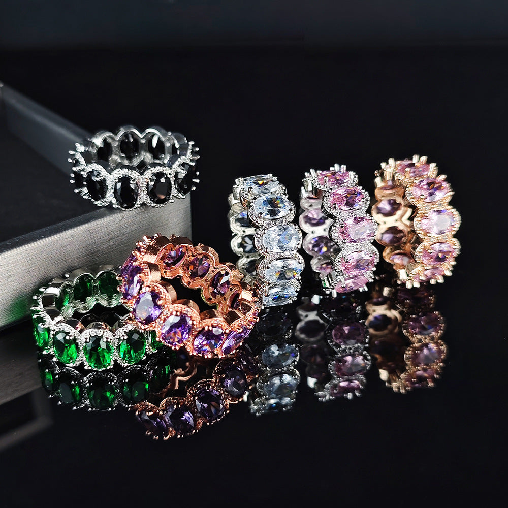 Ring With Ultrasparkling Oval Zircon Inlay