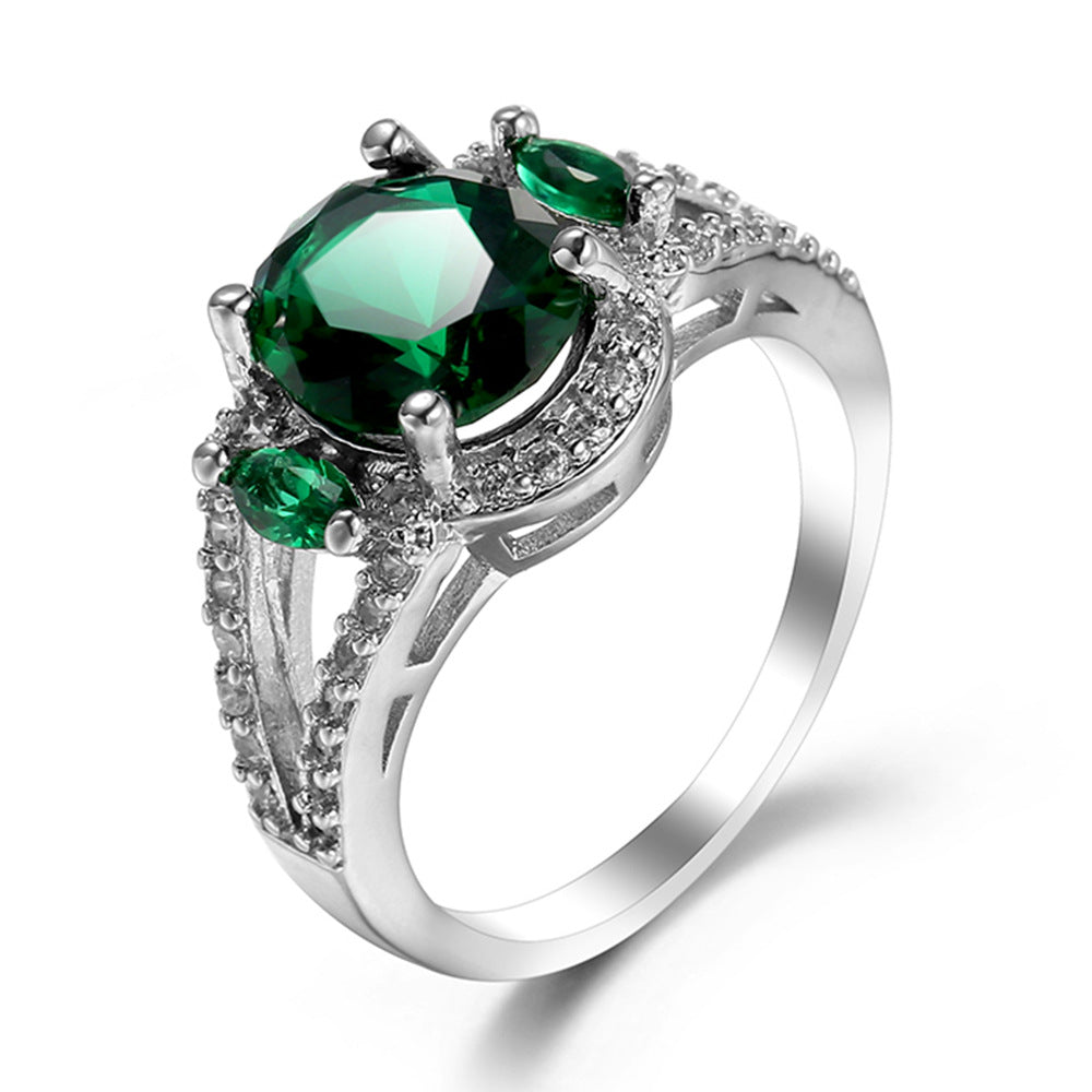 Temperament And Fully-jewelled Copper Inlaid Zircon Ring Women