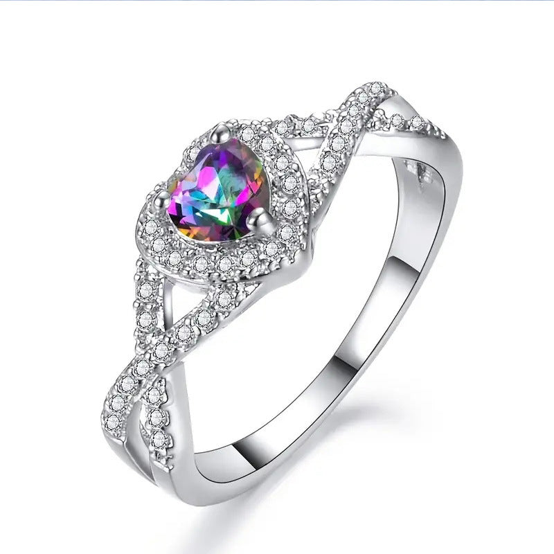 Womens Creative Heart-Shaped Ring