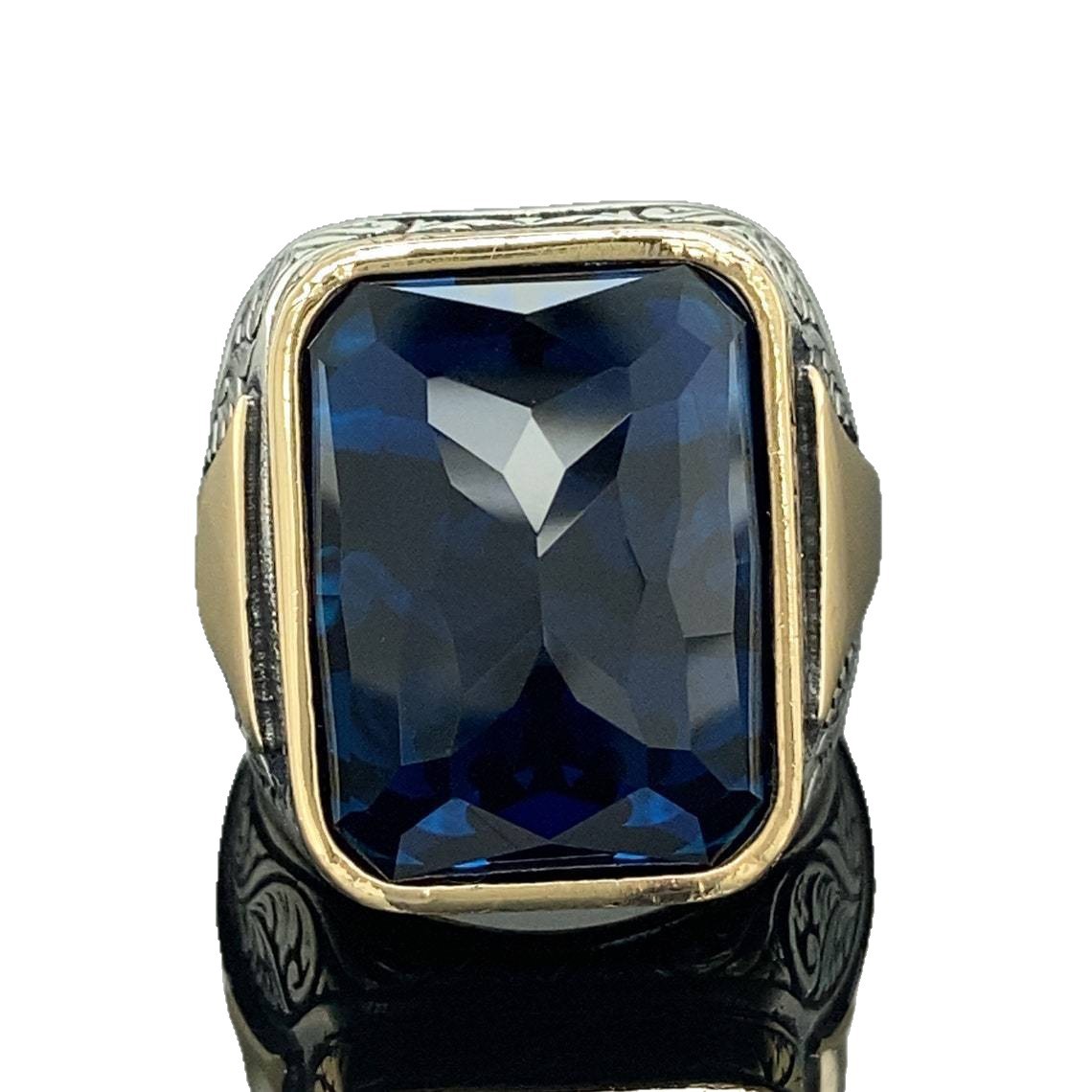 European And American-style Trendy Vintage-pattern Black-zircon Ring