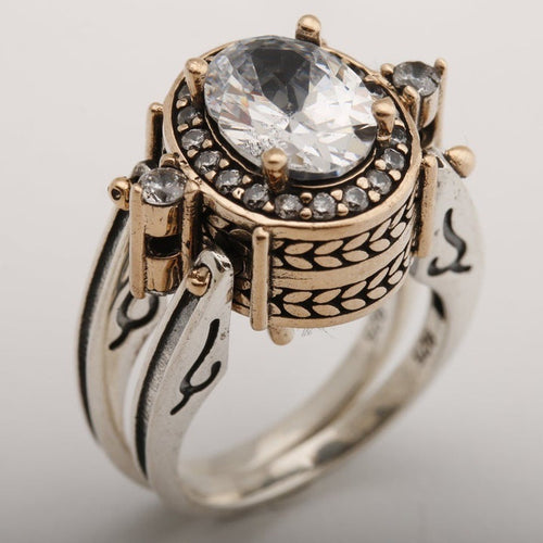 925 Silver Bi-color Ring Exquisite Fashion