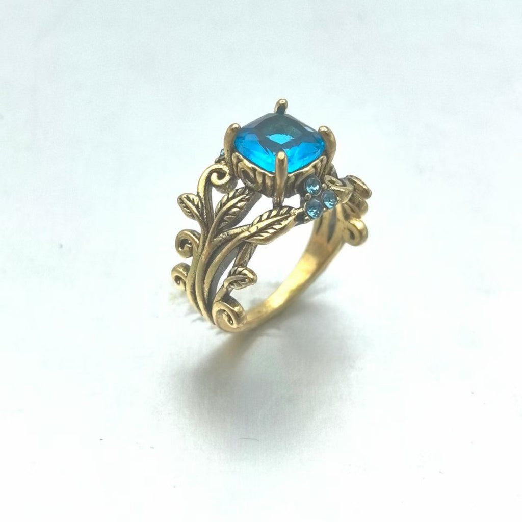 Retro Vine Branch And Floral Ring