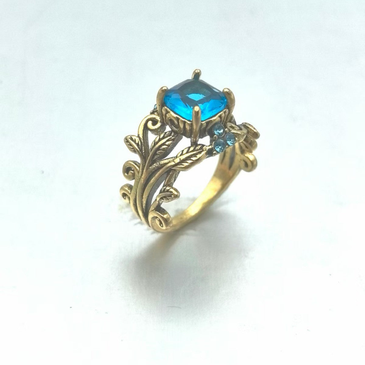 Retro Vine Branch And Floral Ring