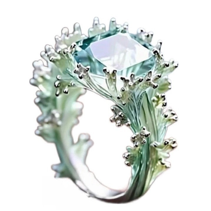 New Creative Ocean Coral Irregular Enamel Ring