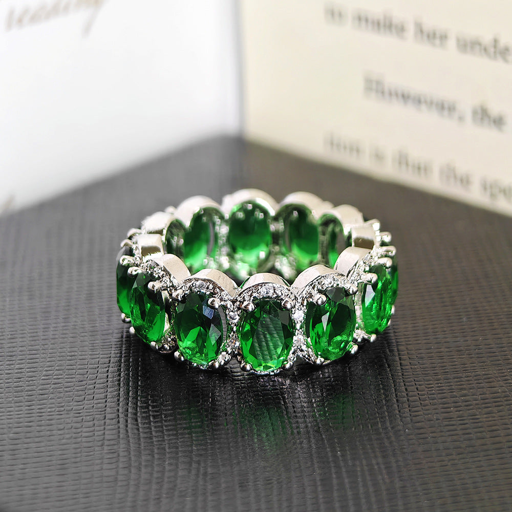 Ring With Ultrasparkling Oval Zircon Inlay