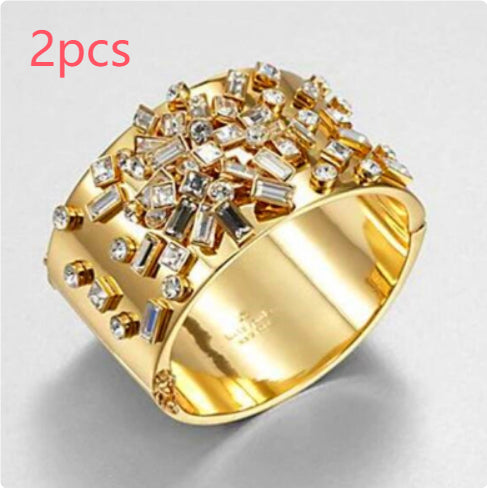 Light Luxury Mid-ancient Electroplated Zircon Full Diamond Ring