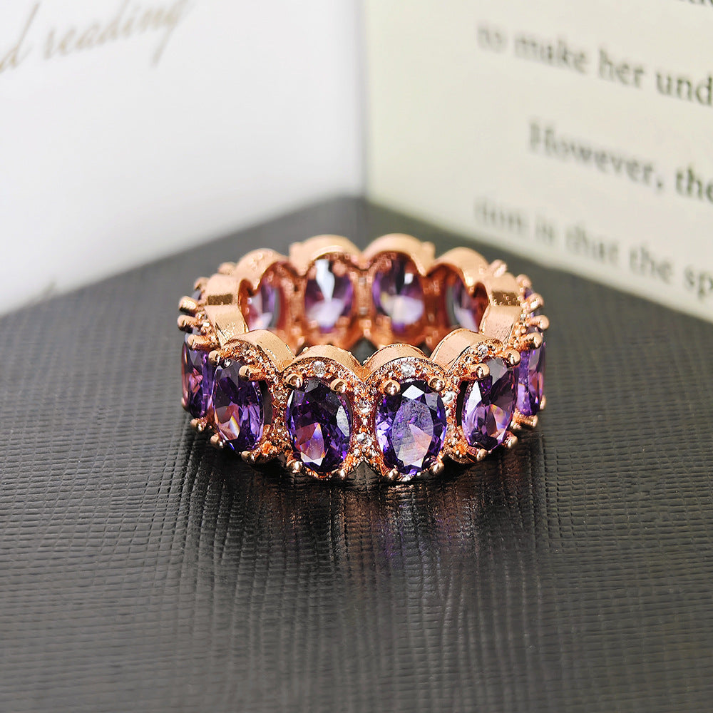 Ring With Ultrasparkling Oval Zircon Inlay