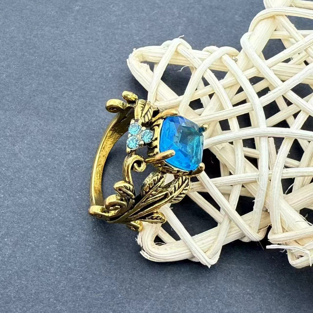 Retro Vine Branch And Floral Ring