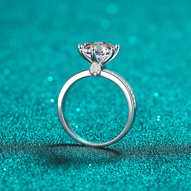 925 Sterling Silver Ring Bridal Bouquet 3 Karat Moissanite Ring