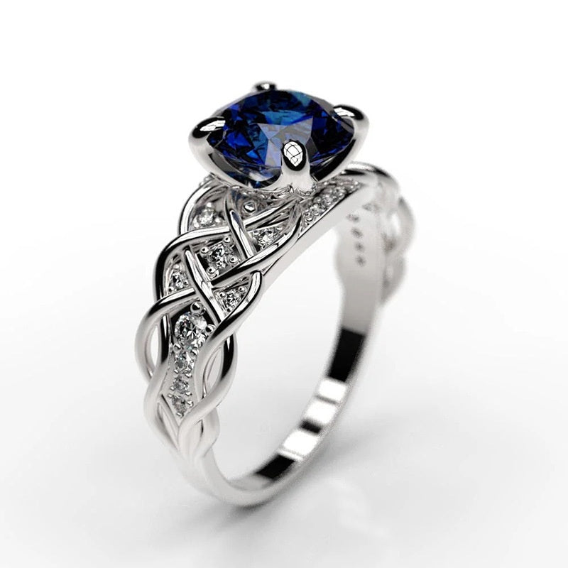 Sapphire Jewelry With A Twisted Line Design