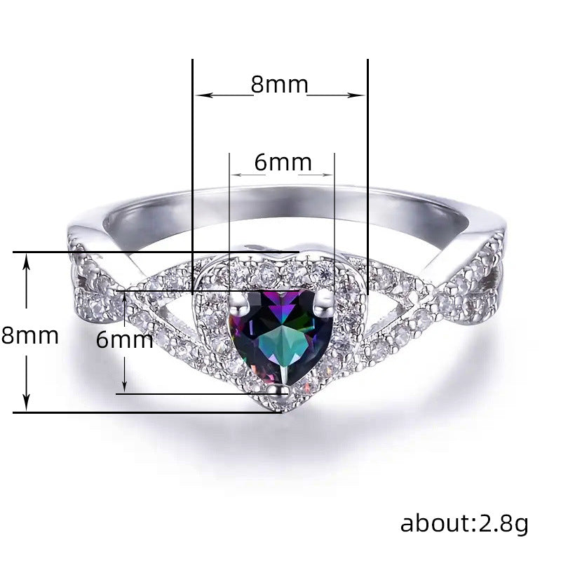 Womens Creative Heart-Shaped Ring
