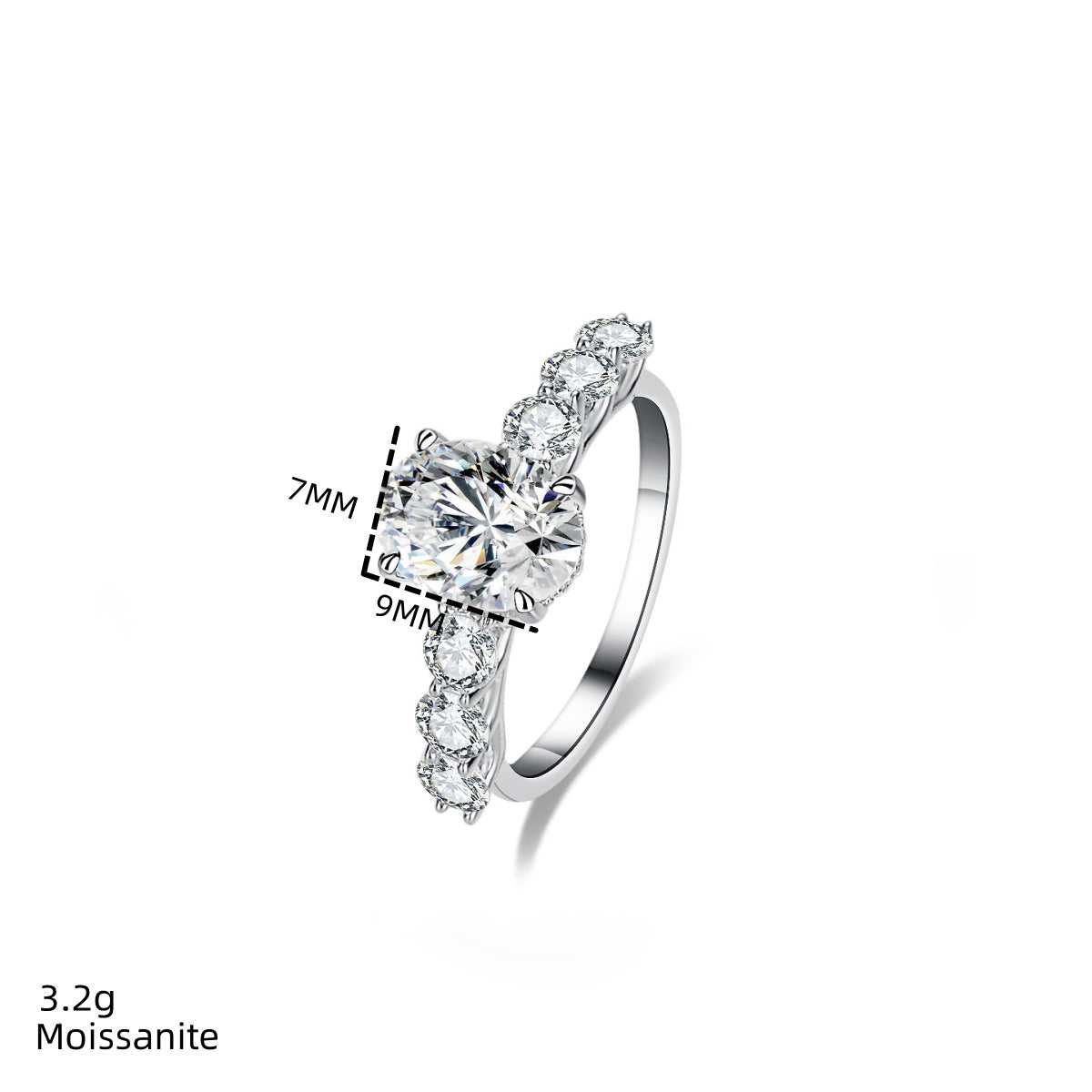 Alien-shaped Moissanite Ring For Women Made Of S925 Sterling Silver