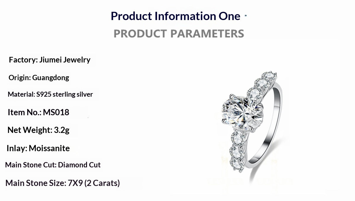 Alien-shaped Moissanite Ring For Women Made Of S925 Sterling Silver